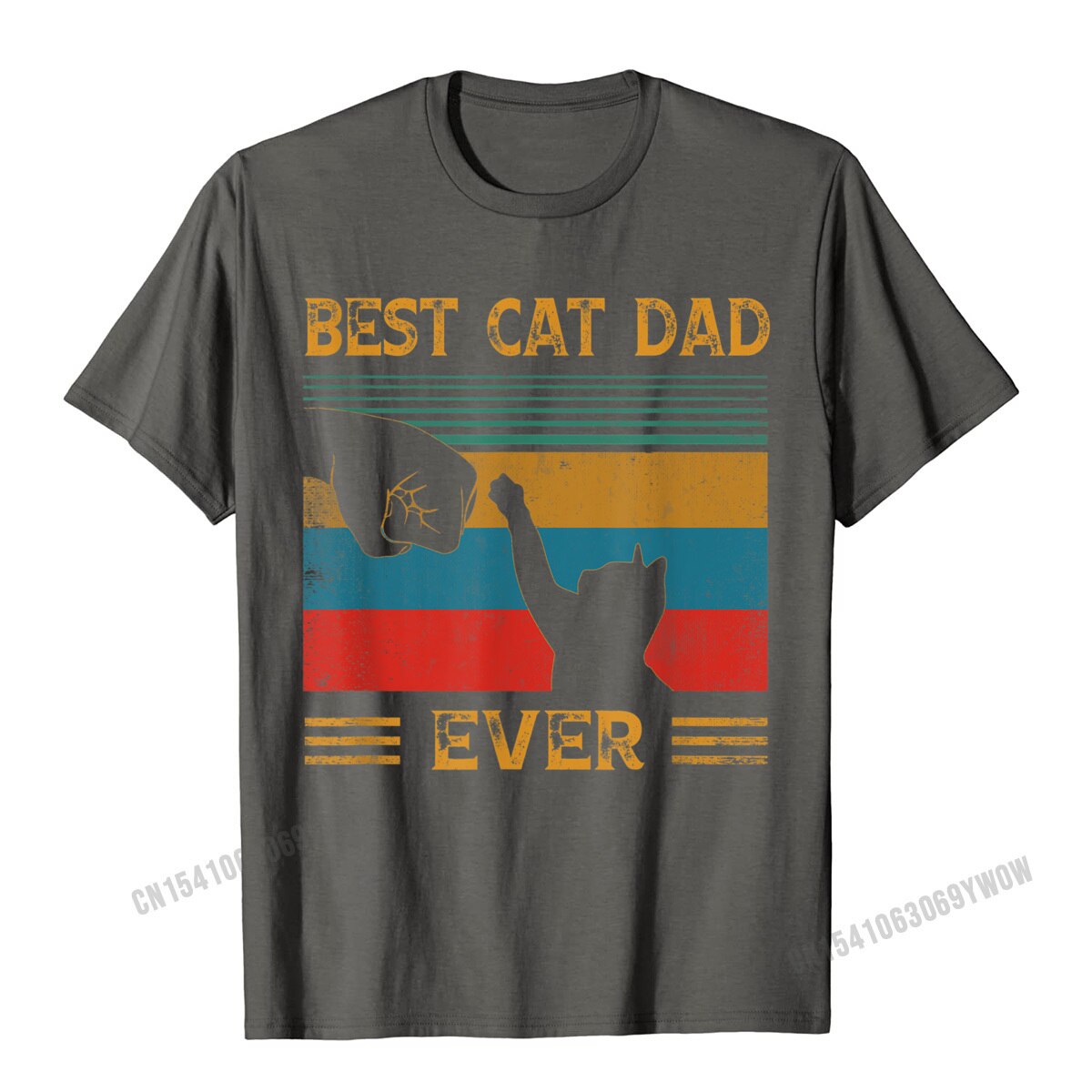 Mens Vintage Best Cat Dad Ever Bump Cat Lover T-Shirt Camisas Men T Shirt Design New Coming Cotton Tops Shirt Letter For Boys