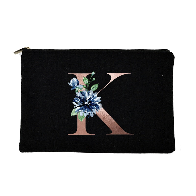 Letter Print Women Cosmetic Bag Bridesmaid MakeUp Case Beauty Toiletries Organizer Wash Storage Pouch Wedding Party Bride Gifts