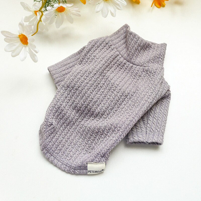 PETCIRCLE Dog Puppy Clothes Wavy Crew Neck Shirt Fit Small Dog Pet Cat All seasons Pet Cute Costume Dog Clothes Dog Cozy Shirt