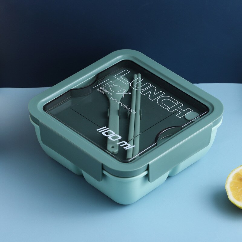 850ml/1100ml Portable Lunch Box Food Container Microwave Oven Lunch Bento Boxes Lunchbox With Cutlery Sets