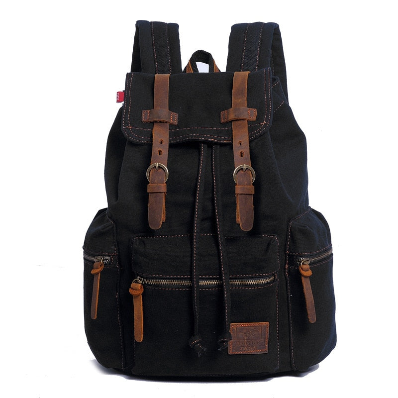 Scione Vintage Travel Backpacks Men Fashion Canvas School Laptop Drawstring Bagpack Large Capacity Retro Teenager Shoulder Bags