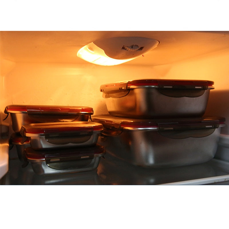 304 Stainless Steel Lunch Box Travel Leakproof Bowls Home Containers Microwave Heating Lunchboxs Big Capacity Food Lunchbox