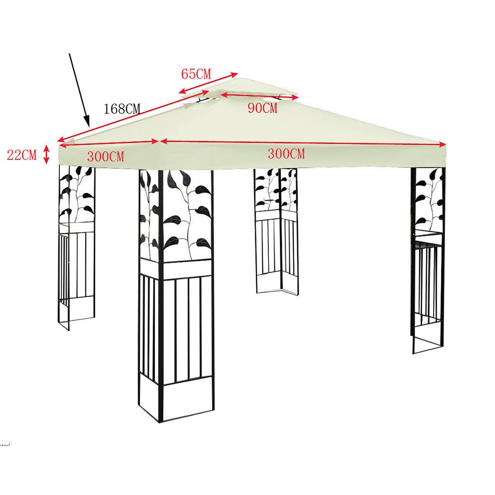 3x3M Garden Camping Awning Tent Shelter Waterproof Outdoor Tent Canopy Top Roof Sun Shadow Cover Gazebos Patio Garden Buildings