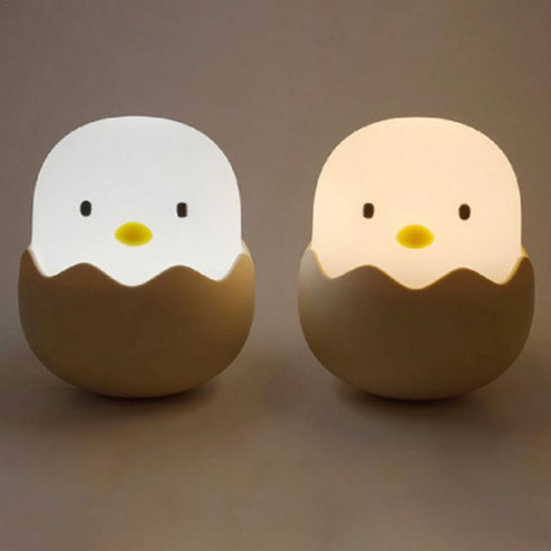 Silicone Chicken Egg Touch Sensor LED Night Light - Great for Kids rooms - USB Charge - Night Lamp