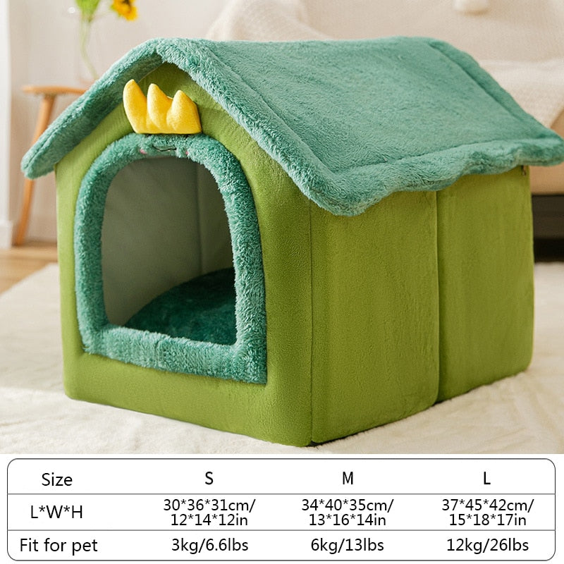 Foldable Cat Bed Pet Dog House Winter Cat Villa Sleep Kennel Removable Warm Nest Enclosed Tents Cave Sofa Pet Supplies cama gato