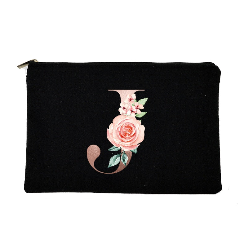 Letter Print Women Cosmetic Bag Bridesmaid MakeUp Case Beauty Toiletries Organizer Wash Storage Pouch Wedding Party Bride Gifts
