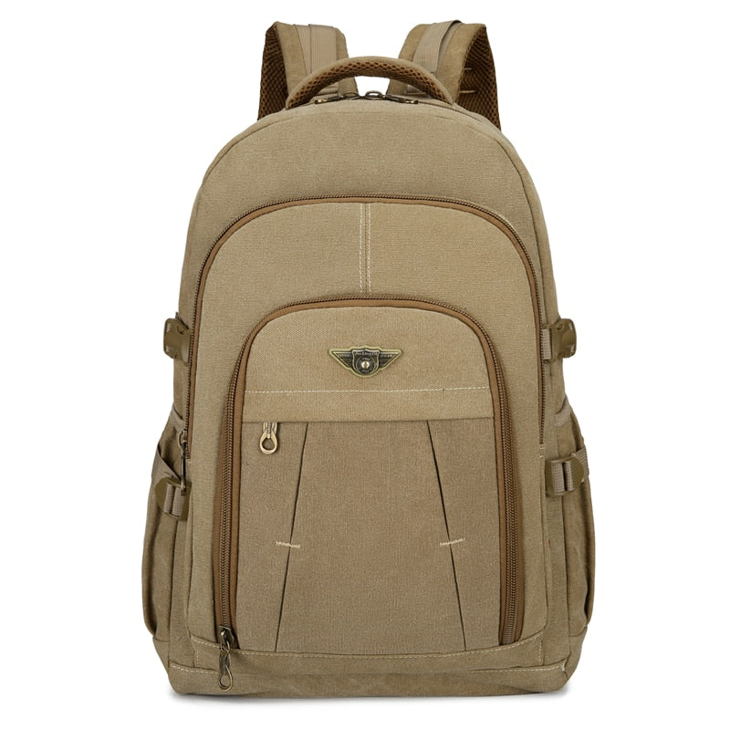 Laptop Canvas Backpack Men's Travel School Shoulder Bags Multifunction Rucksack Water Resistant Computer Backpacks For Teenager