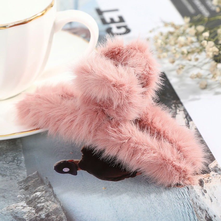 Cute Colorful Soft Plush Hair Claws