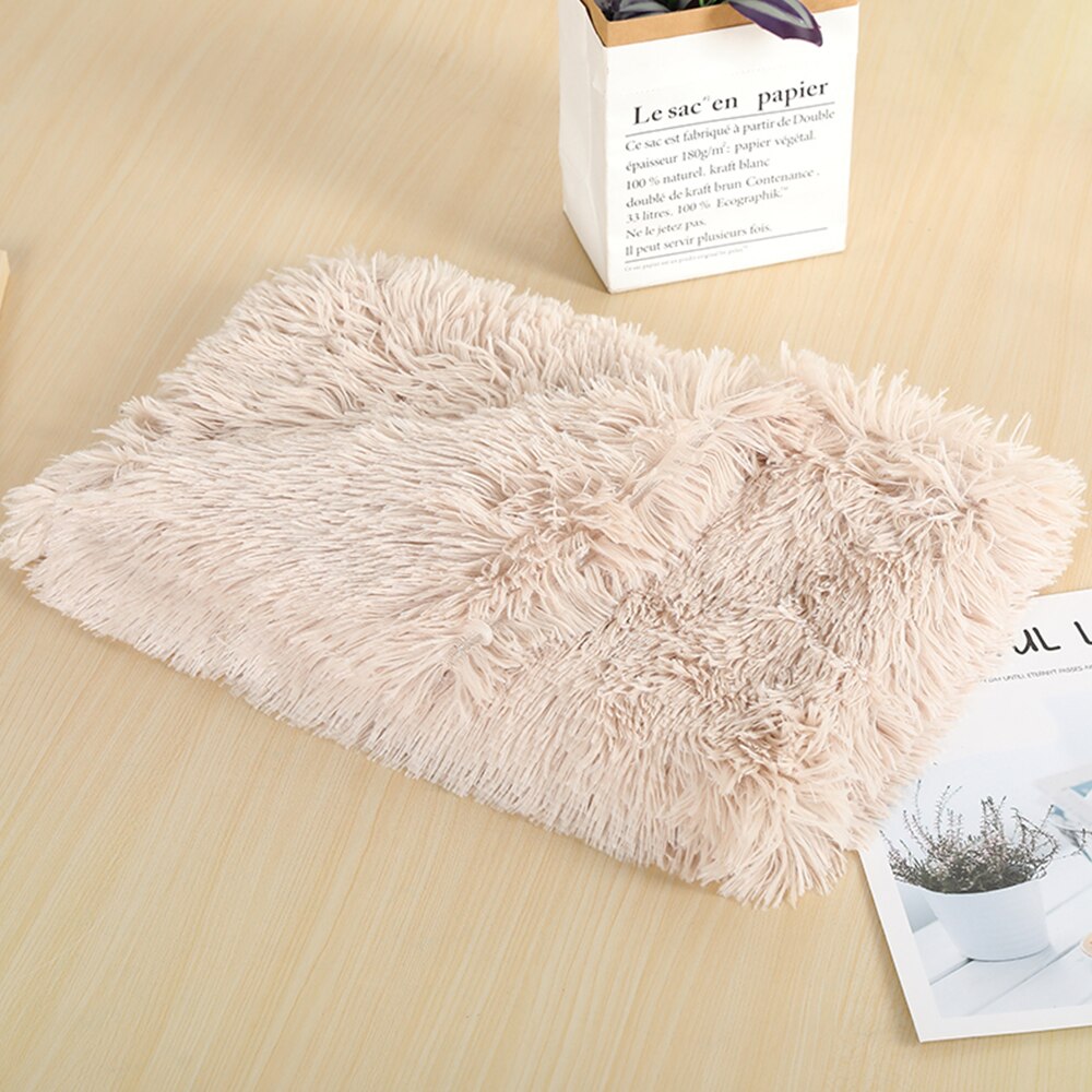 Soft Dog Mat Blanket Fluffy Long Plush Pet Puppy Cat Bed Mattress For Small Medium Dogs Cats Warm Sleeping Cover Dog Supplies