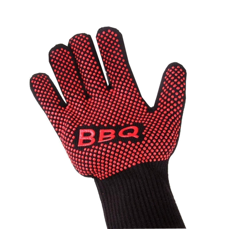 BBQ Gloves High Temperature Resistance Oven Mitts 500 800 Degrees Fireproof Barbecue Heat Insulation Microwave Oven Gloves
