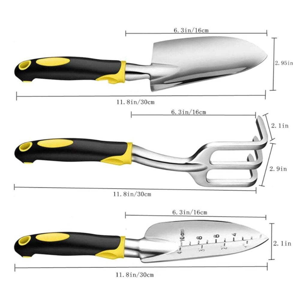 AIVY Garden Tool Aluminum Gardening Hand Tools - Garden Trowel - Hand Shovel - Tilling Hand Rake