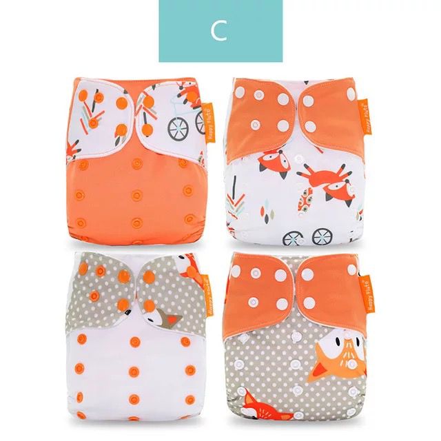 Baby Nappy 4Pcs/Set Diaper Cover Waterproof&Reusable Cloth Diaper