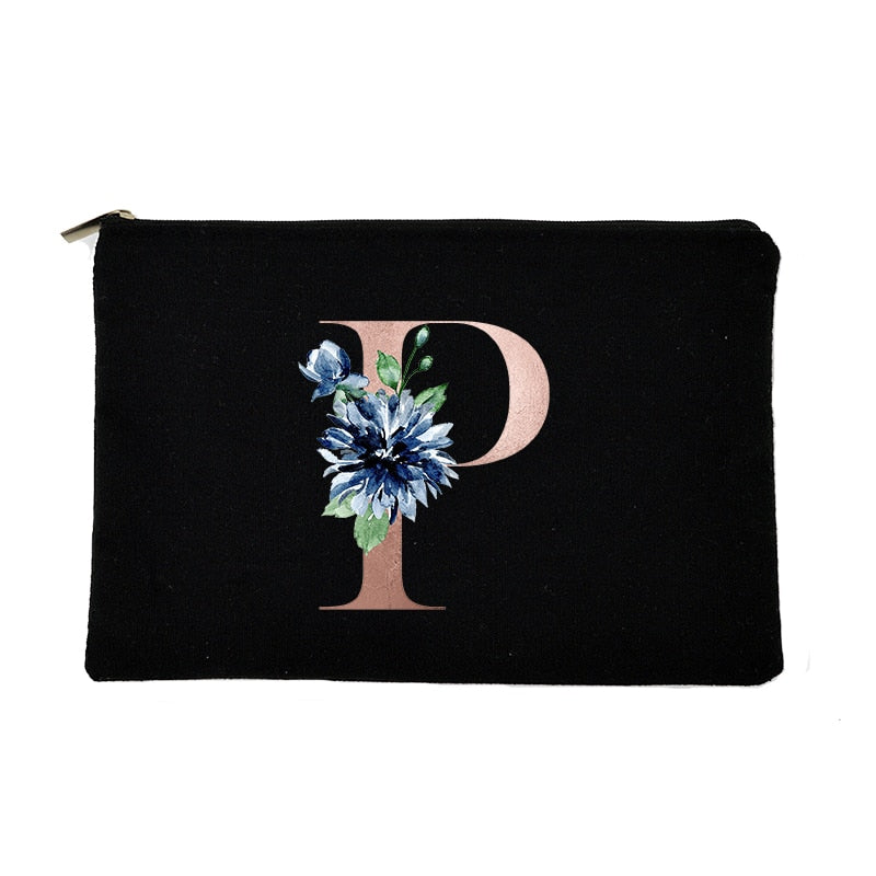 Letter Print Women Cosmetic Bag Bridesmaid MakeUp Case Beauty Toiletries Organizer Wash Storage Pouch Wedding Party Bride Gifts