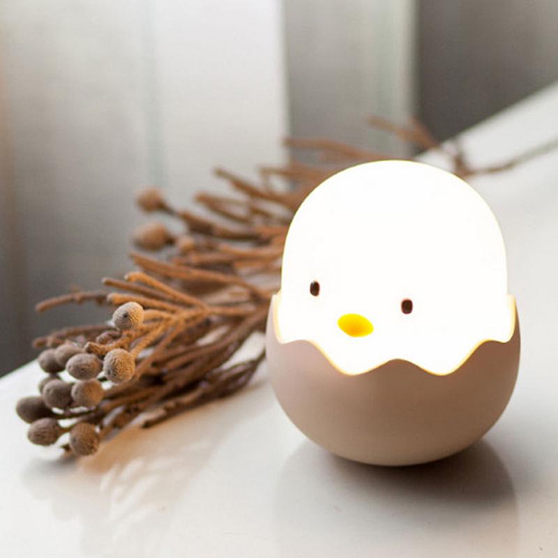 Silicone Chicken Egg Touch Sensor LED Night Light - Great for Kids rooms - USB Charge - Night Lamp