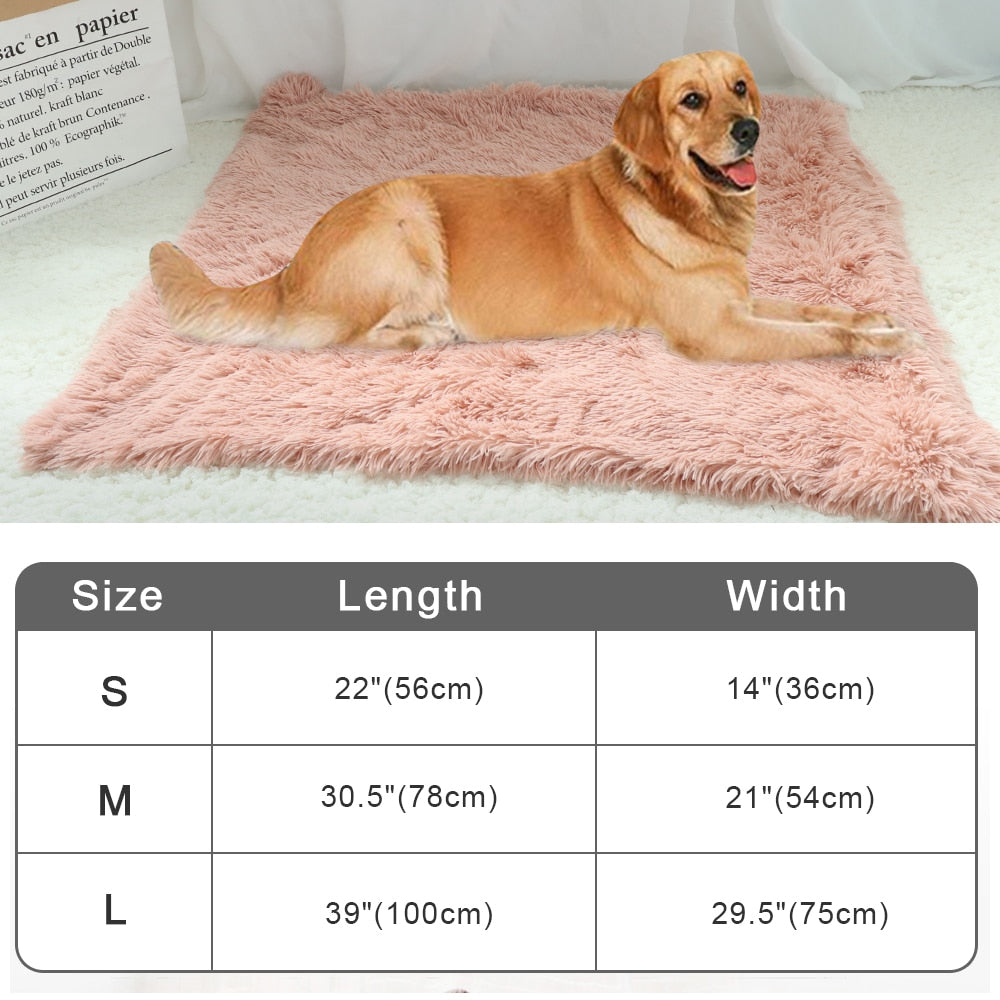 Soft Dog Mat Blanket Fluffy Long Plush Pet Puppy Cat Bed Mattress For Small Medium Dogs Cats Warm Sleeping Cover Dog Supplies