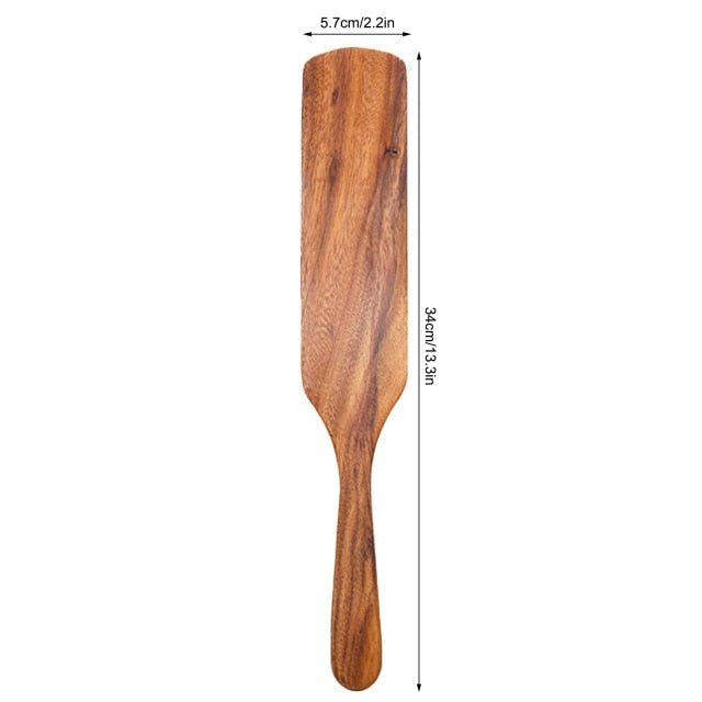 1-7pcs/set Teak natural wood tableware spoons