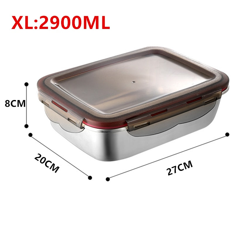 304 Stainless Steel Lunch Box Travel Leakproof Bowls Home Containers Microwave Heating Lunchboxs Big Capacity Food Lunchbox