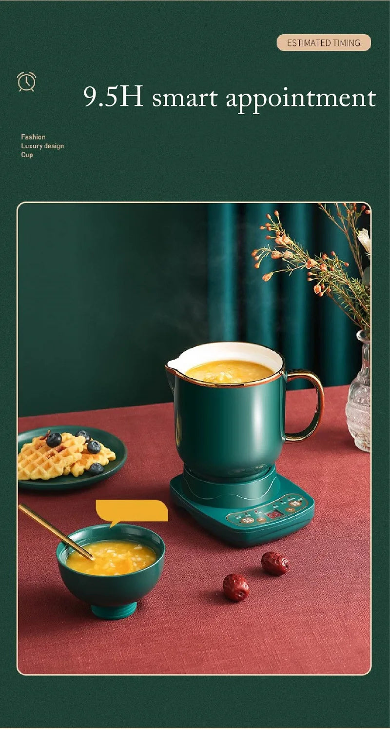 110V/220V Health Cup Home Electric Kettle Heating Cup Office Tea Maker 9.5h Appointment Electric Stew Cup Auto Keep Warm 600ml