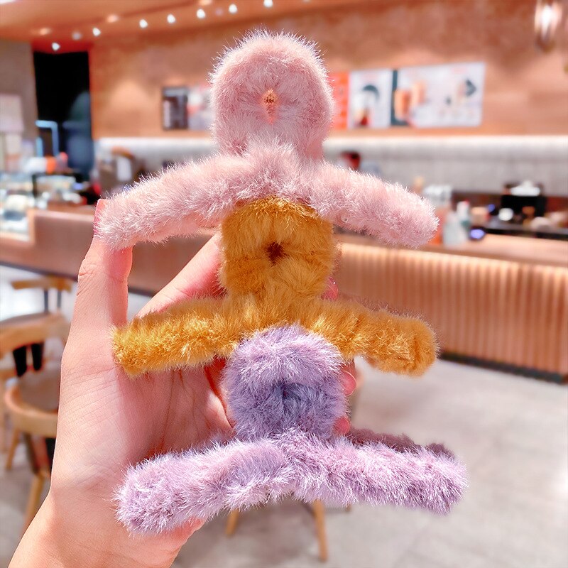 Cute Colorful Soft Plush Hair Claws