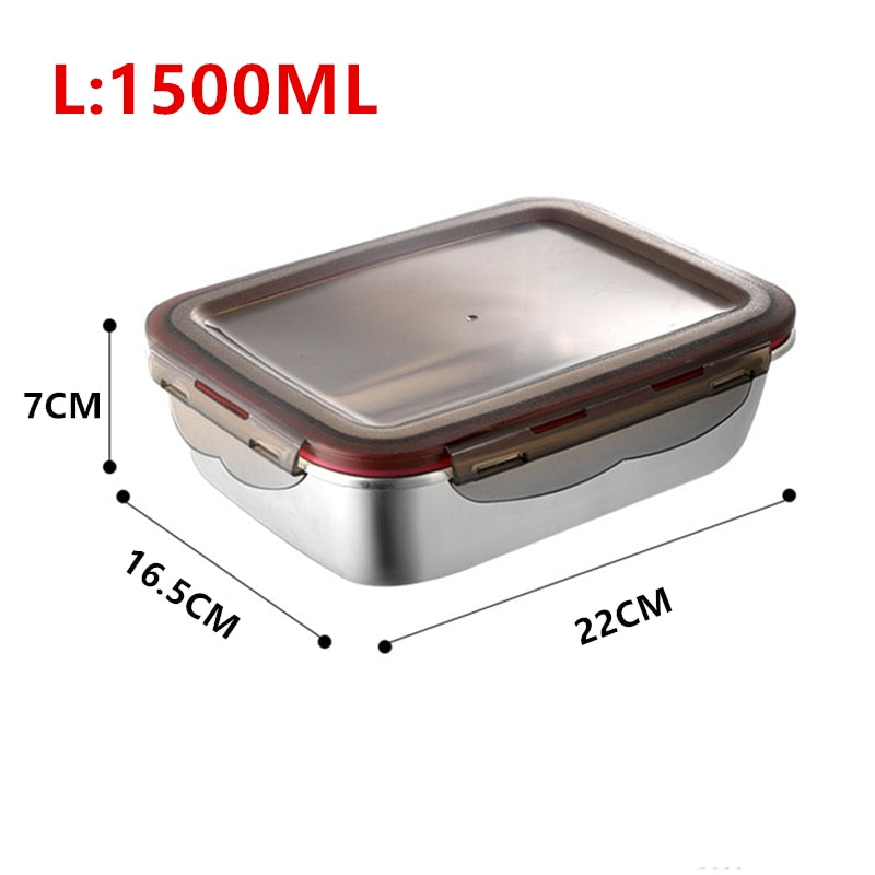 304 Stainless Steel Lunch Box Travel Leakproof Bowls Home Containers Microwave Heating Lunchboxs Big Capacity Food Lunchbox