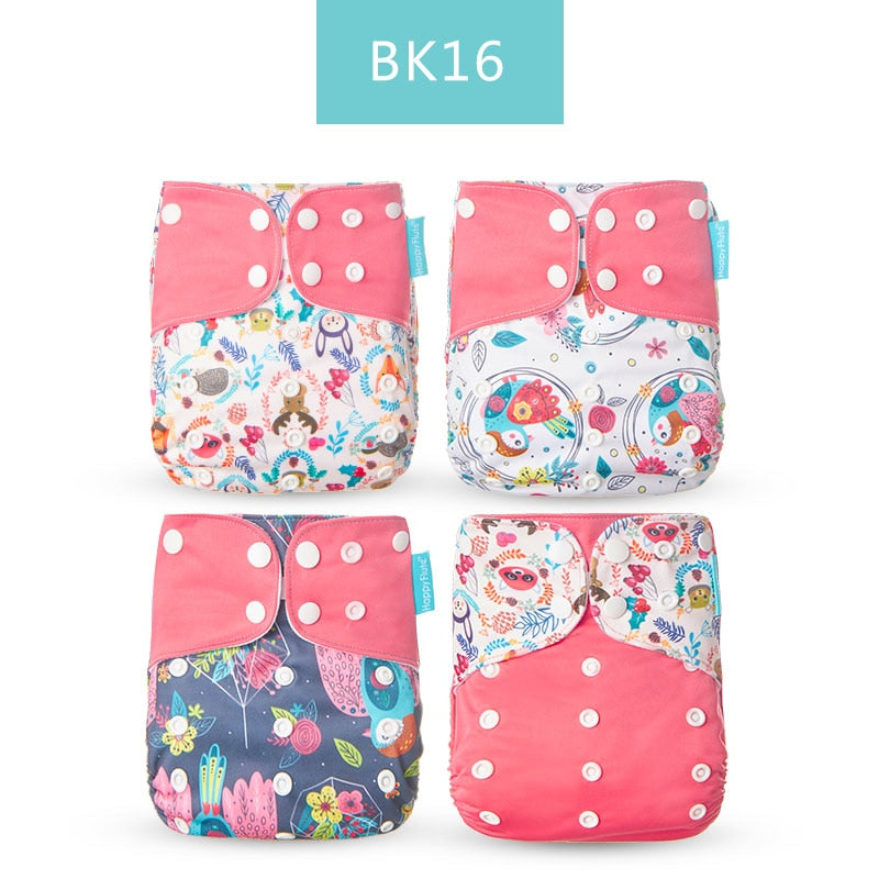 Baby Nappy 4Pcs/Set Diaper Cover Waterproof&Reusable Cloth Diaper