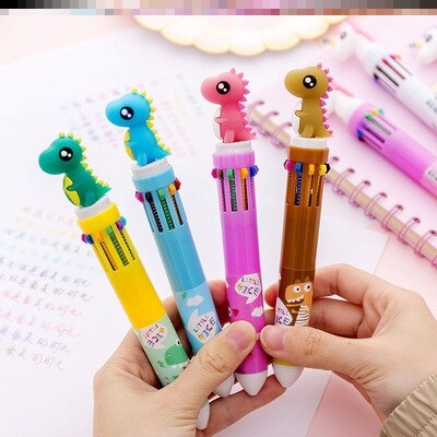 10 Colors Ballpoint Pen Kawaii Stationery Cute Pens
