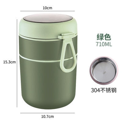 710ML Stainless Steel Lunch Box Drinking Cup With Spoon Food Thermal Jar Insulated Soup Thermos Containers Thermische lunchbox