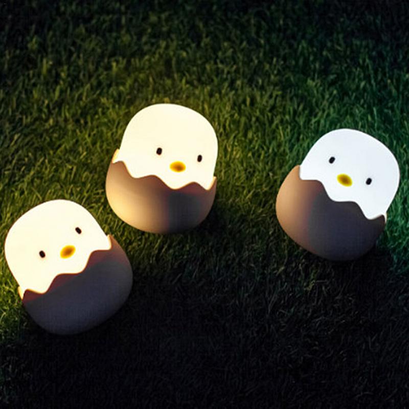 Silicone Chicken Egg Touch Sensor LED Night Light - Great for Kids rooms - USB Charge - Night Lamp