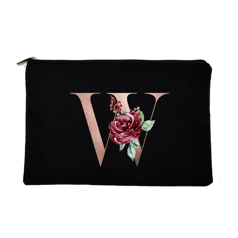 Letter Print Women Cosmetic Bag Bridesmaid MakeUp Case Beauty Toiletries Organizer Wash Storage Pouch Wedding Party Bride Gifts