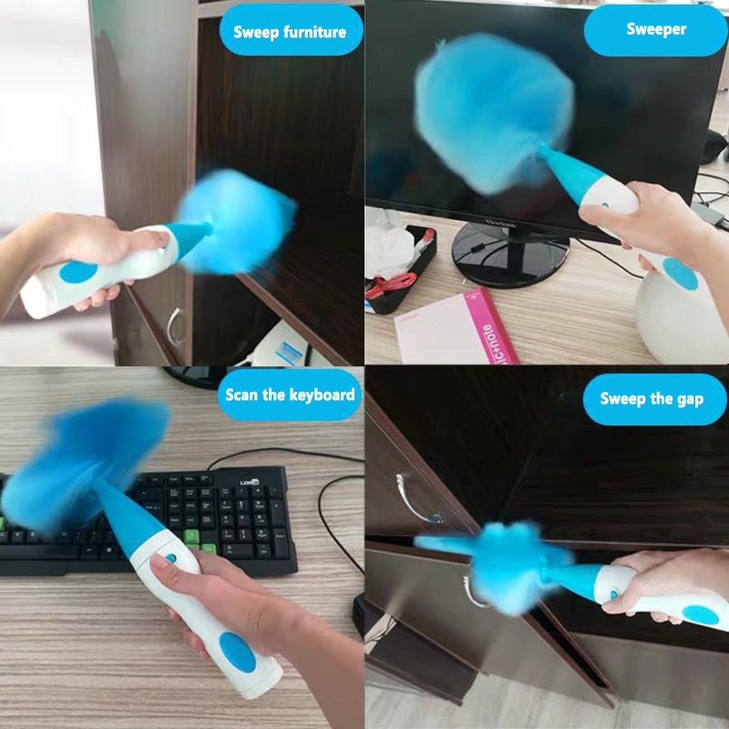 Rechargeable Electric Spin Feather Duster Brush Removal Adjustable Cleaning Brush 360° Dust Cleaner Household Cleaning Tool