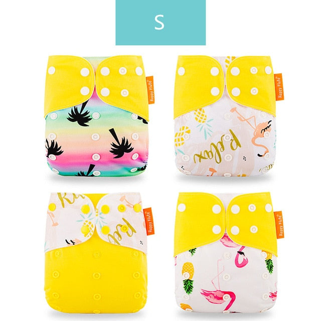 Baby Nappy 4Pcs/Set Diaper Cover Waterproof&Reusable Cloth Diaper