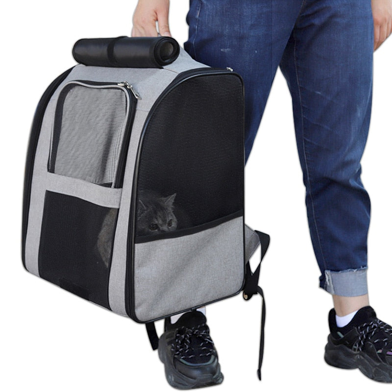 Pet Carrier Bag Cat Bag Pets Backpack Outgoing Carry Cats Double Shoulder Bag Travel Breathable Puppy Bags Carriers Supplies