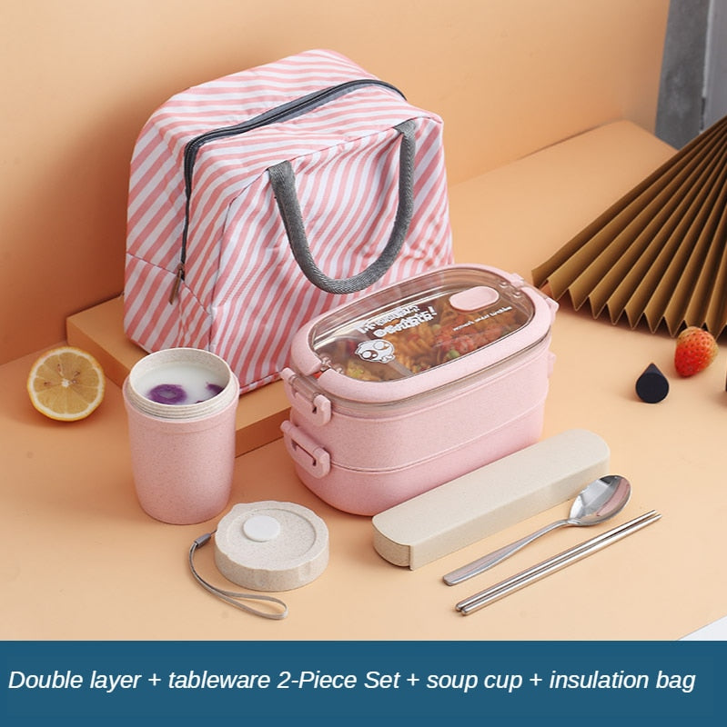 Multi-Layer Bento Box Japanese Style Portable Outdoor 304 Stainless Steel Thermal Lunch Box for Kids with Compartment Food Boxs