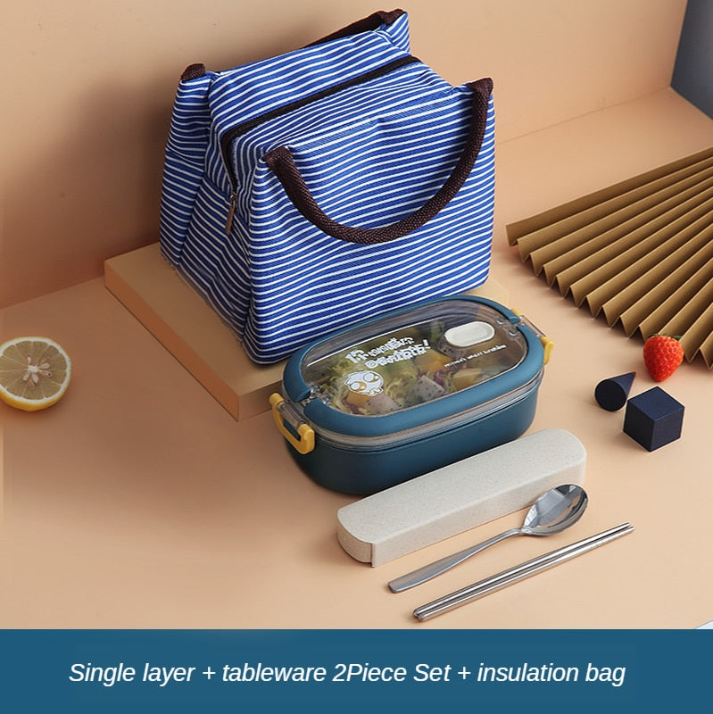 Multi-Layer Bento Box Japanese Style Portable Outdoor 304 Stainless Steel Thermal Lunch Box for Kids with Compartment Food Boxs