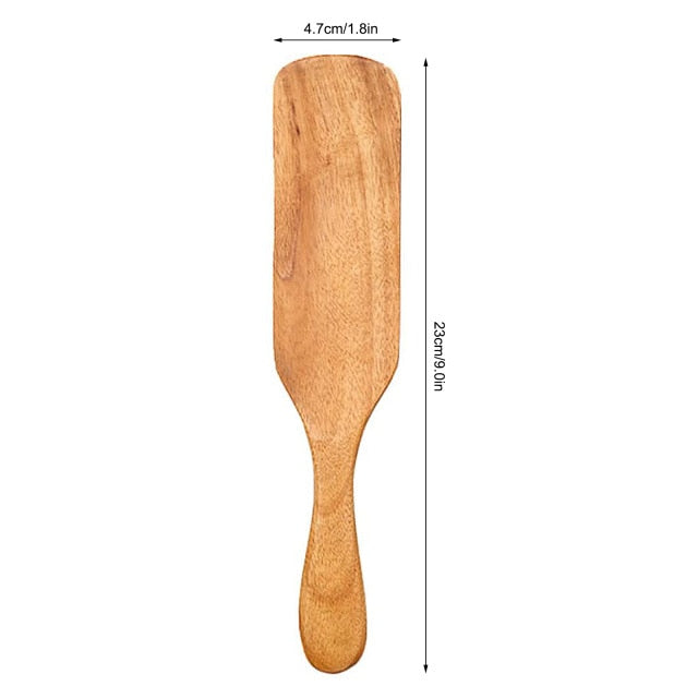 1-7pcs/set Teak natural wood tableware spoons