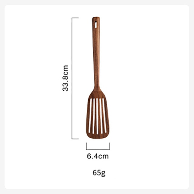1-7pcs/set Teak natural wood tableware spoons