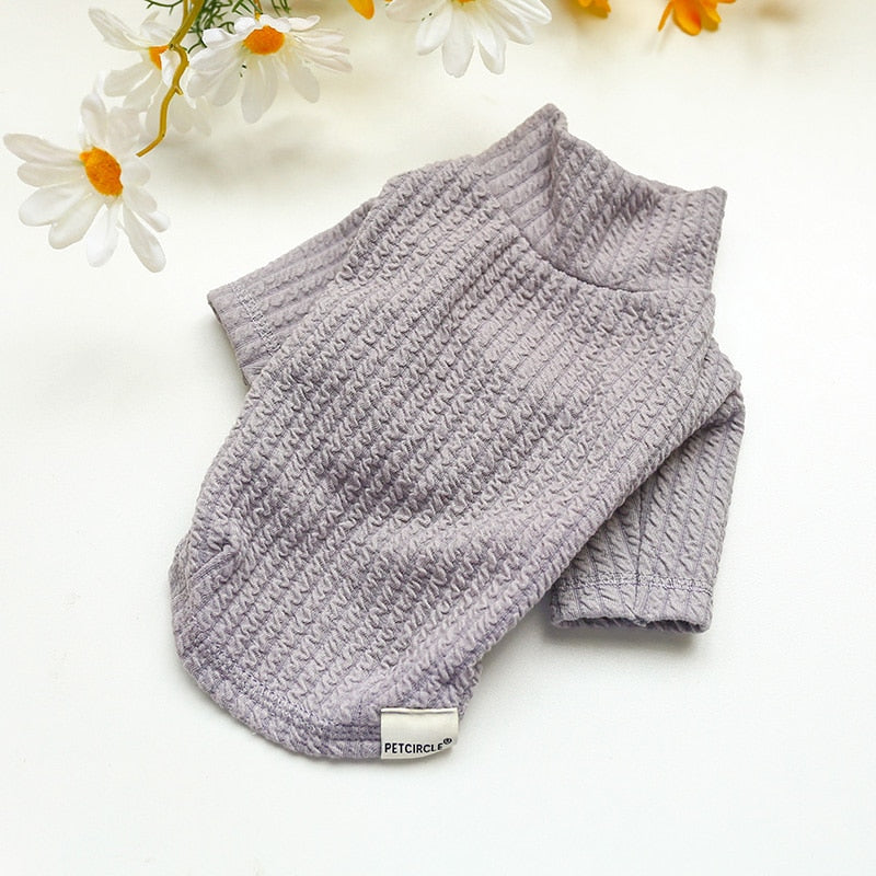 PETCIRCLE Dog Puppy Clothes Wavy Crew Neck Shirt Fit Small Dog Pet Cat All seasons Pet Cute Costume Dog Clothes Dog Cozy Shirt