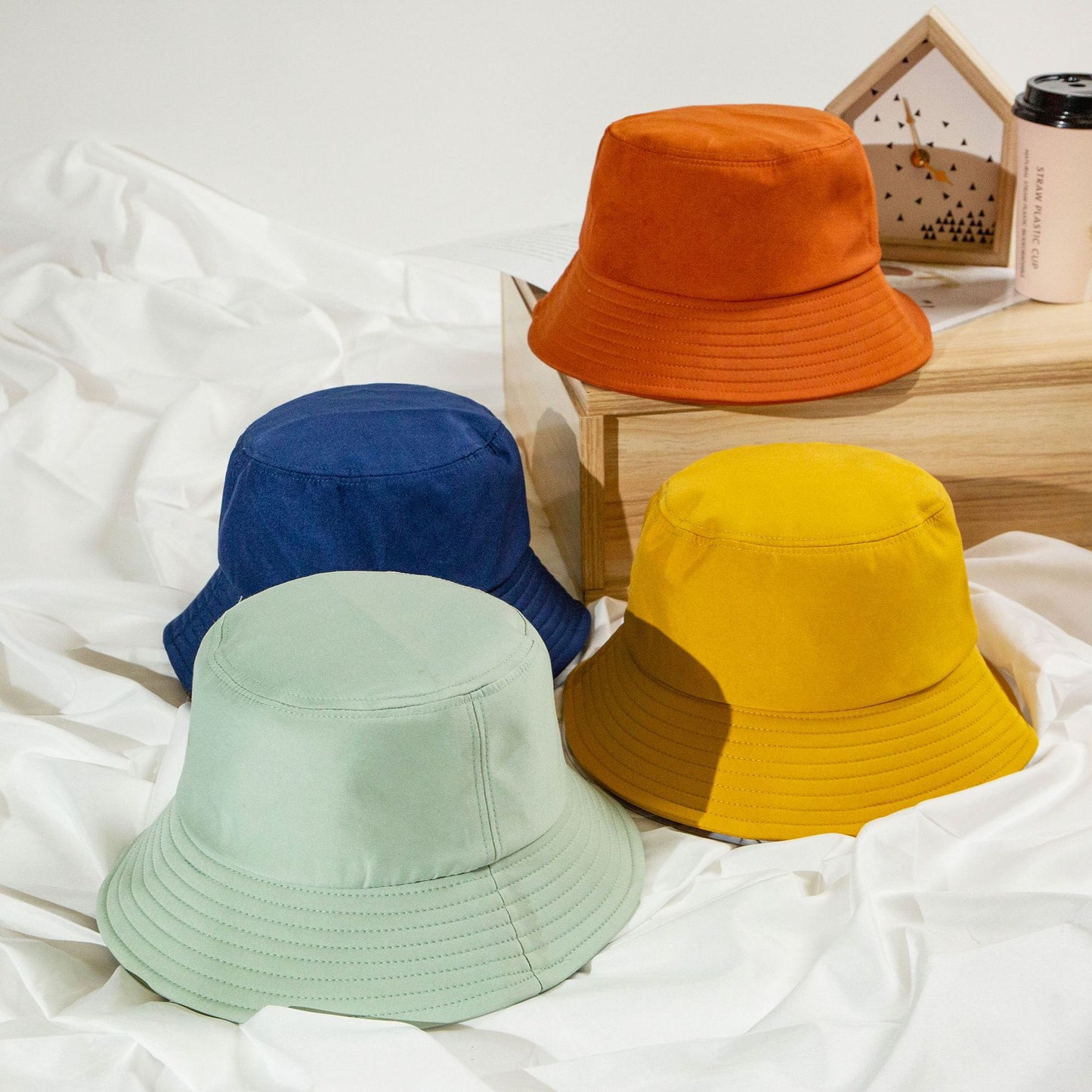 Women Hat Solid Artificial Fur Warm Female Cap Faux Fur Winter Bucket Hat for Women Outdoor Sunscreen Sun Hat Panama Lady Cap