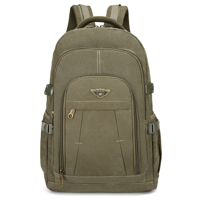 Laptop Canvas Backpack Men's Travel School Shoulder Bags Multifunction Rucksack Water Resistant Computer Backpacks For Teenager