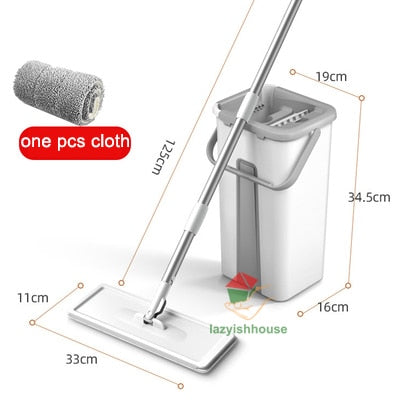 Squeeze mop with bucket floor clean mop head cloth clean cleaner Household floor Cleaning magic mop squeeze clean wall tiles