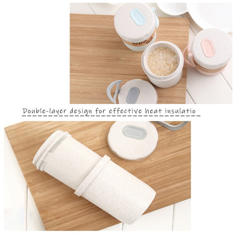 300ml Soup Box Sealed Leakproof Kids Lunchbox Eco-Friendly Round Food Container Meal Prep Bento Box Microwavable Lunch Boxes Hot