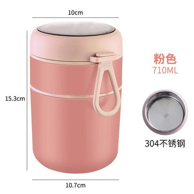 710ML Stainless Steel Lunch Box Drinking Cup With Spoon Food Thermal Jar Insulated Soup Thermos Containers Thermische lunchbox
