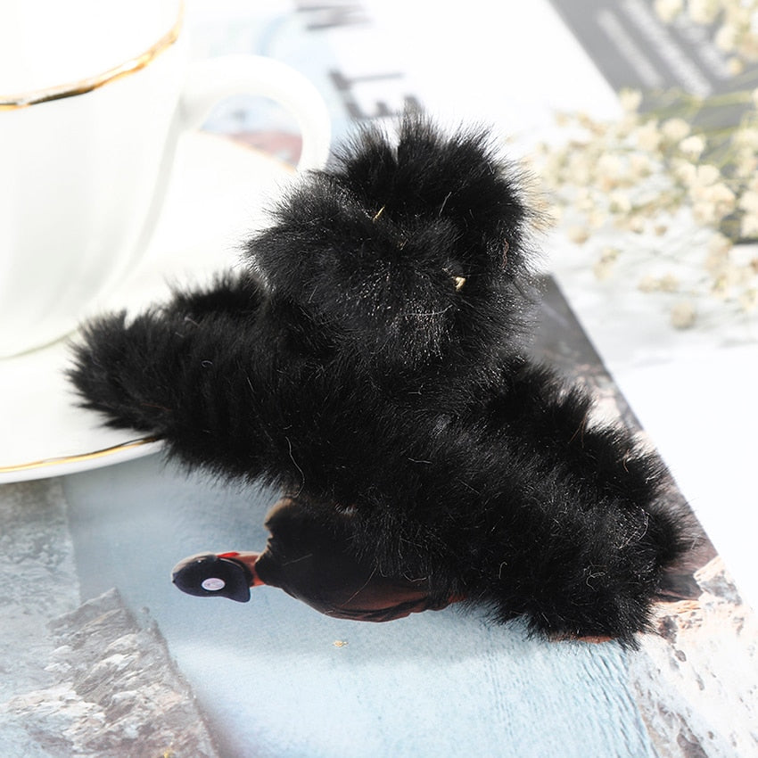 Cute Colorful Soft Plush Hair Claws