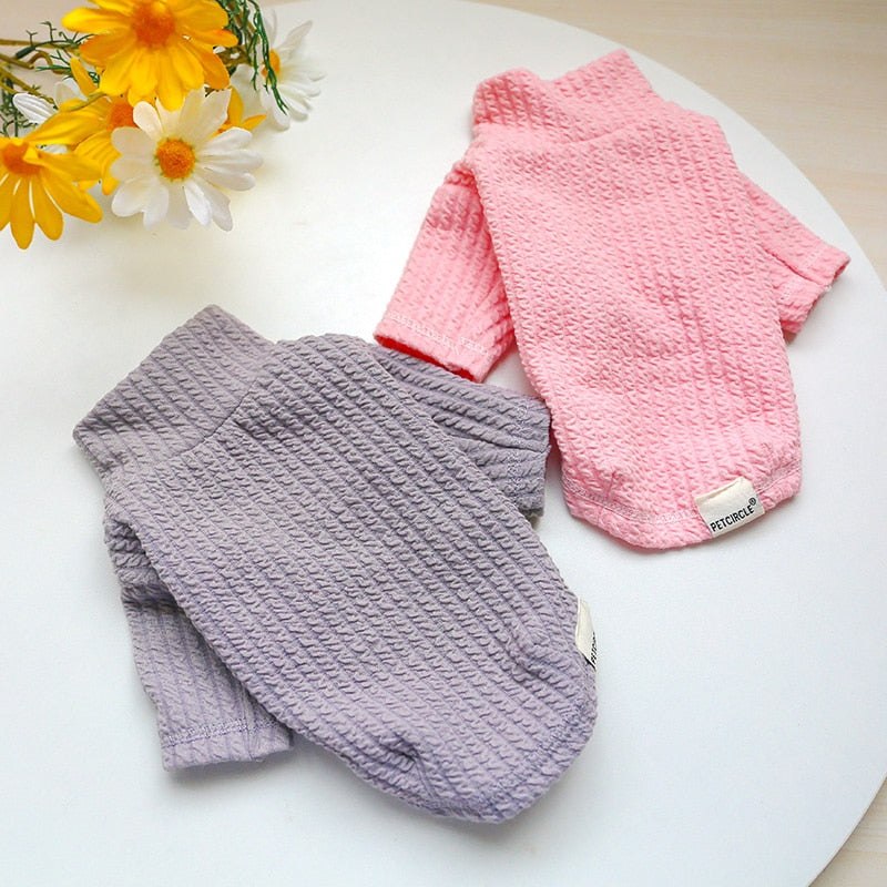 PETCIRCLE Dog Puppy Clothes Wavy Crew Neck Shirt Fit Small Dog Pet Cat All seasons Pet Cute Costume Dog Clothes Dog Cozy Shirt