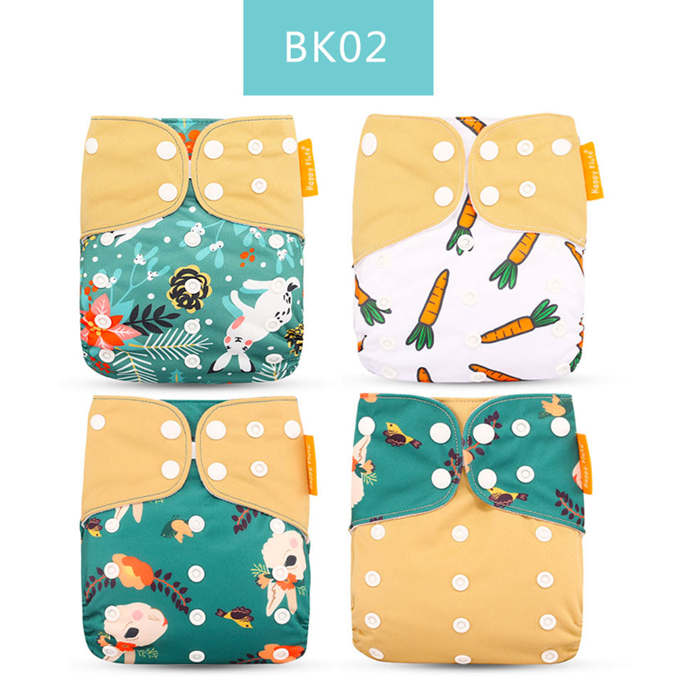 Baby Nappy 4Pcs/Set Diaper Cover Waterproof&Reusable Cloth Diaper