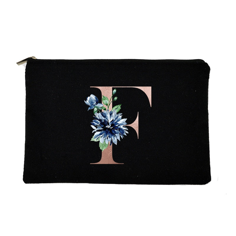 Letter Print Women Cosmetic Bag Bridesmaid MakeUp Case Beauty Toiletries Organizer Wash Storage Pouch Wedding Party Bride Gifts