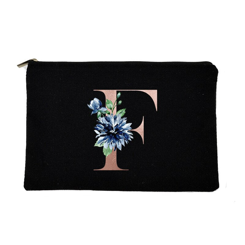 Letter Print Women Cosmetic Bag Bridesmaid MakeUp Case Beauty Toiletries Organizer Wash Storage Pouch Wedding Party Bride Gifts