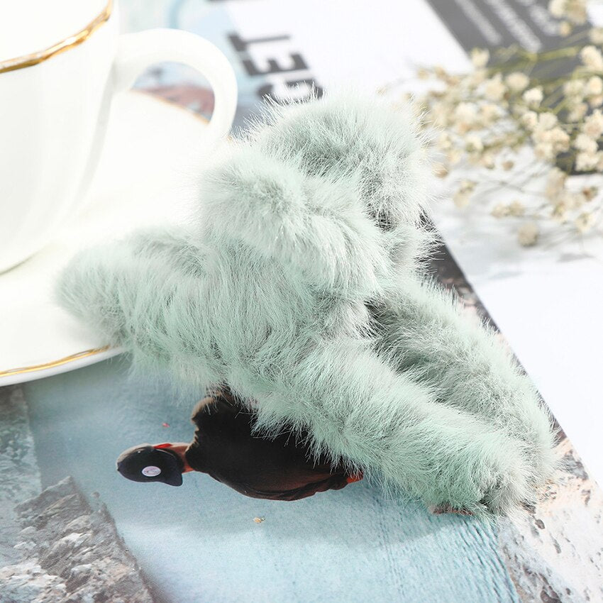 Cute Colorful Soft Plush Hair Claws