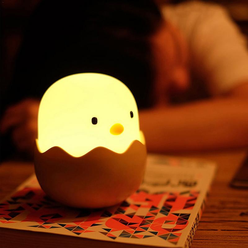 Silicone Chicken Egg Touch Sensor LED Night Light - Great for Kids rooms - USB Charge - Night Lamp