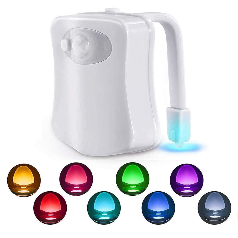 LED 8 Colors Toilet Decorative Light Waterproof Motion Sensor Bathroom Night Light with Replaceable Battery IP65 for RestroomLED
